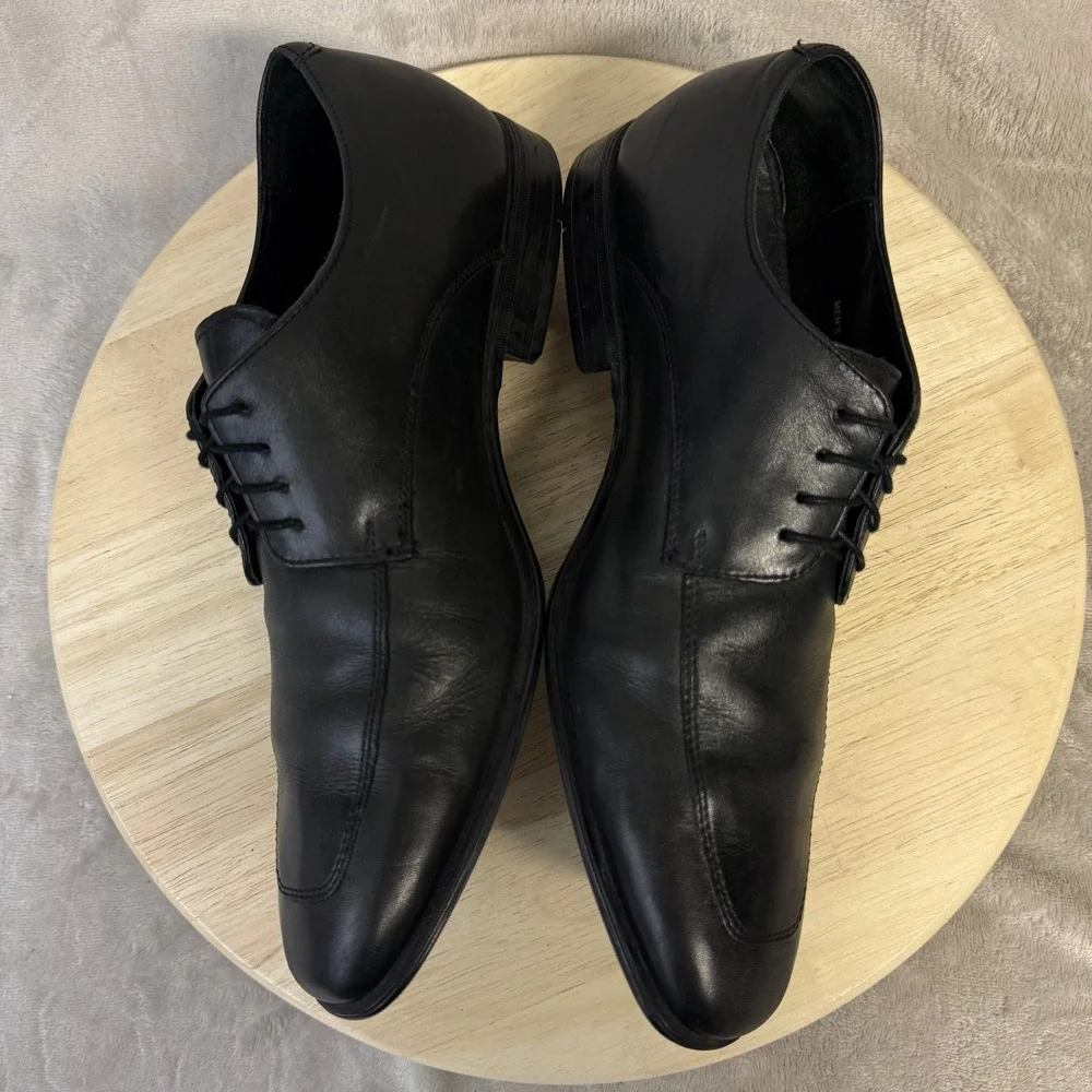 Cole Haan Mens Air Giraldo Bike Toe Oxford Black Leather Dress Shoes C09851 10M